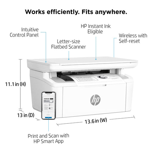 HP LaserJet MFP M140w Printer, Black and white, Printer for Small office, Print, copy, scan, Scan to email; Scan to PDF; Compact Size HP LaserJet MFP M140w Printer, Black and white, Printer for Small office, Print, copy, scan, Scan to email; Scan to PDF; Compact Size